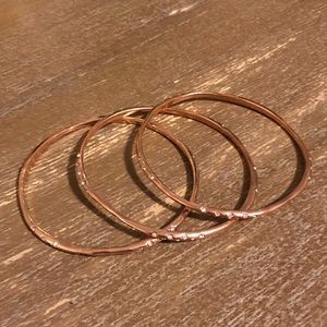 Stella & Dot rose gold bangles